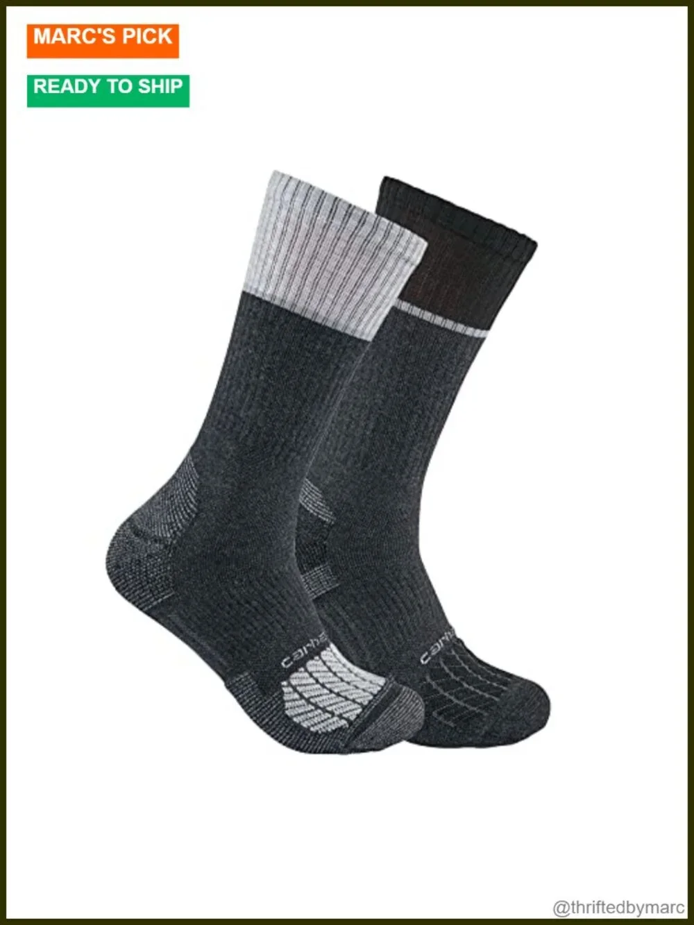 Force Midweight Steel Toe Crew Sock 2-Pack - Size L/XL Work Socks